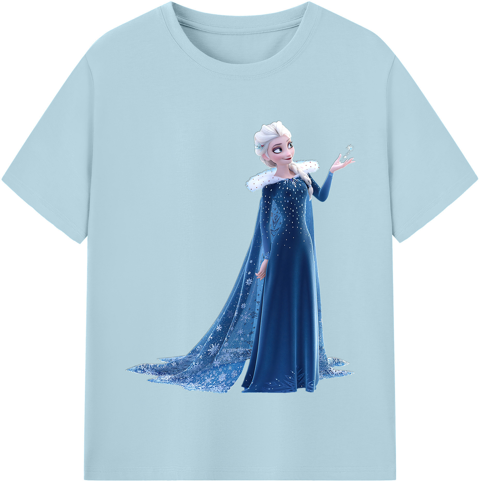 （画像用） アナと雪の女王 アンナ エルサ Frozen Anna Elsa 綿100％半袖Tシャツ（フロントプリント）